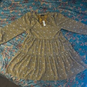 Wishlist Olive Floral Midi Dress